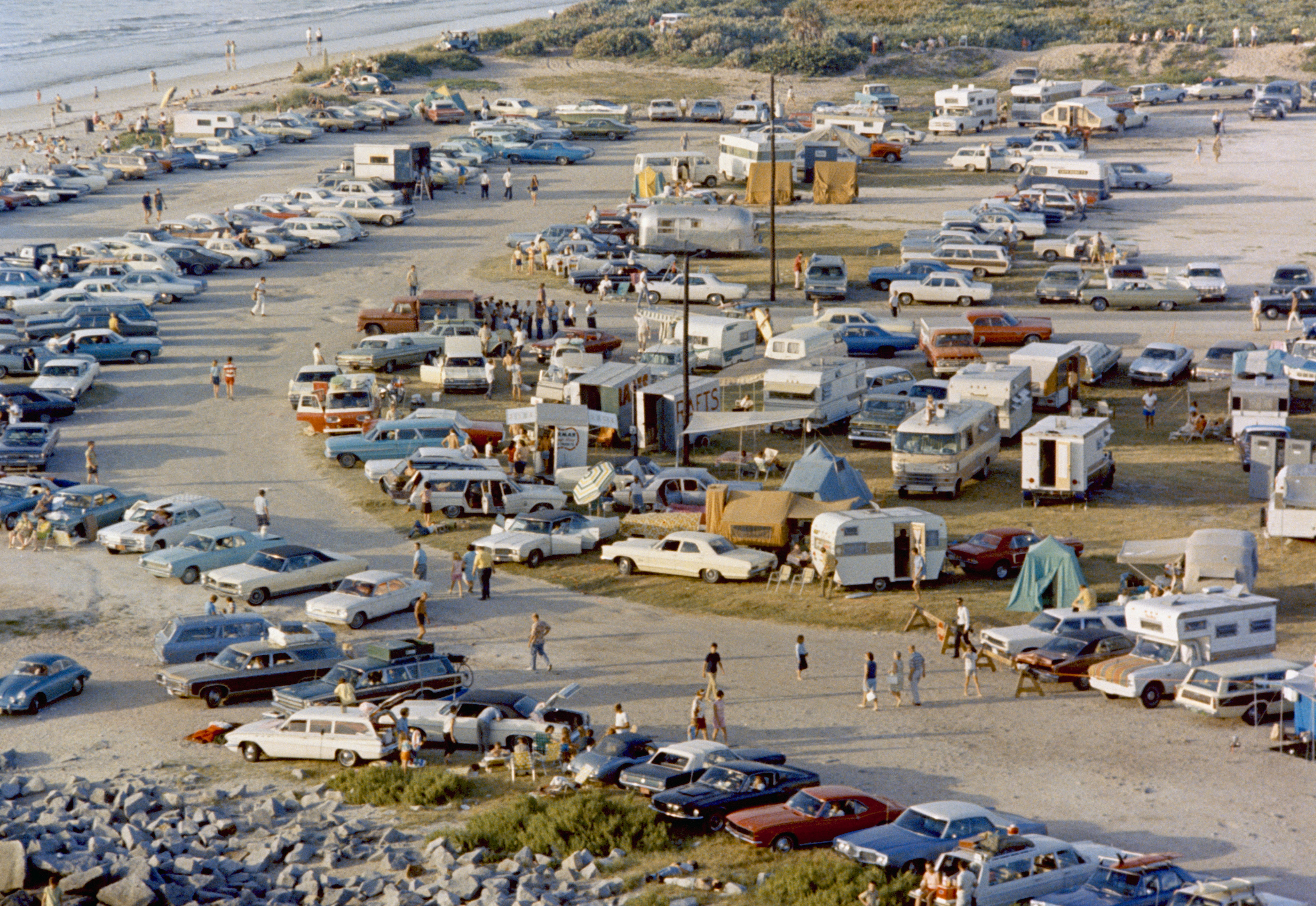 A million more camped out along the beaches to see the historic launch