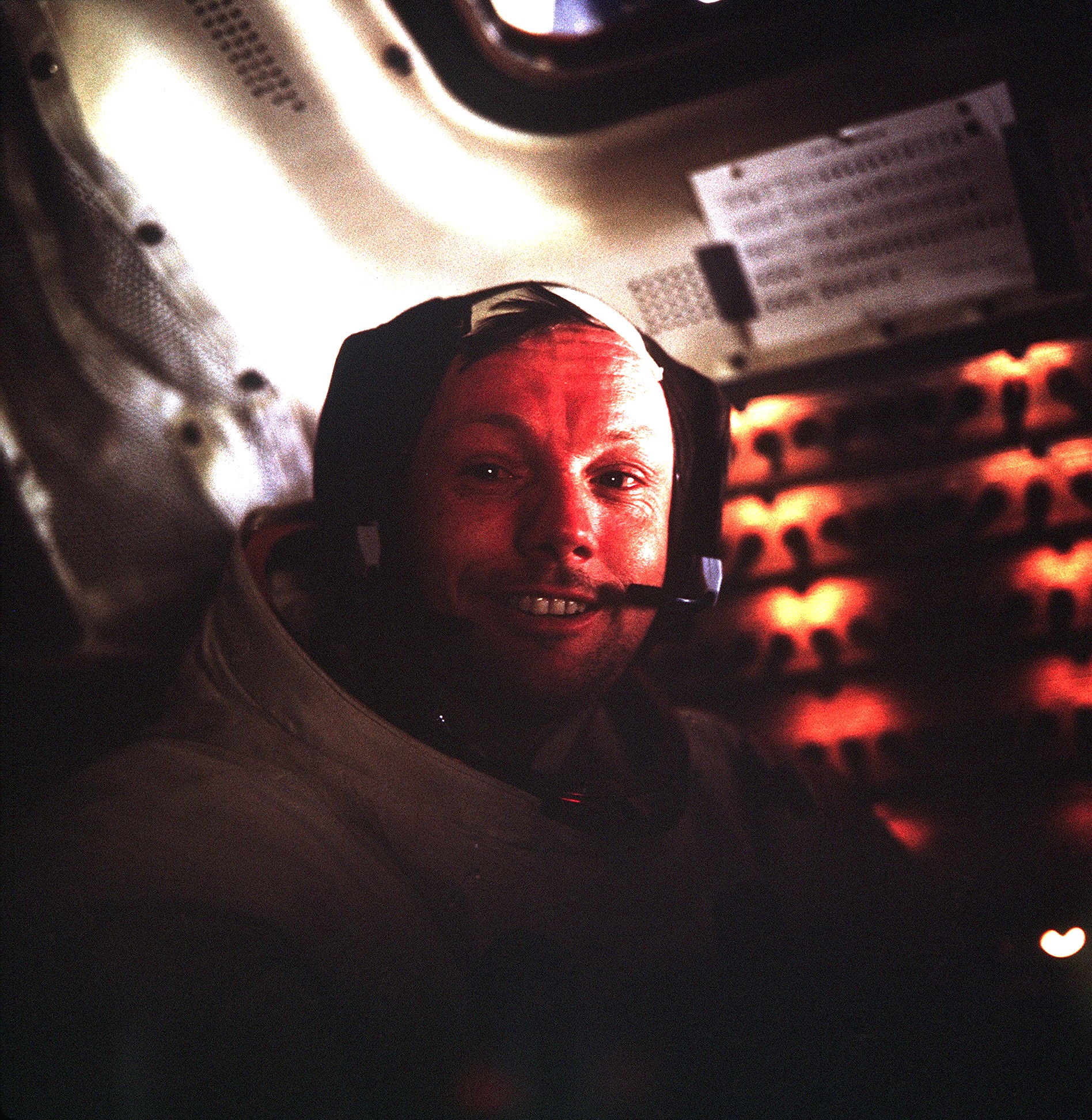 Neil after the spacewalk, tired but satisfied