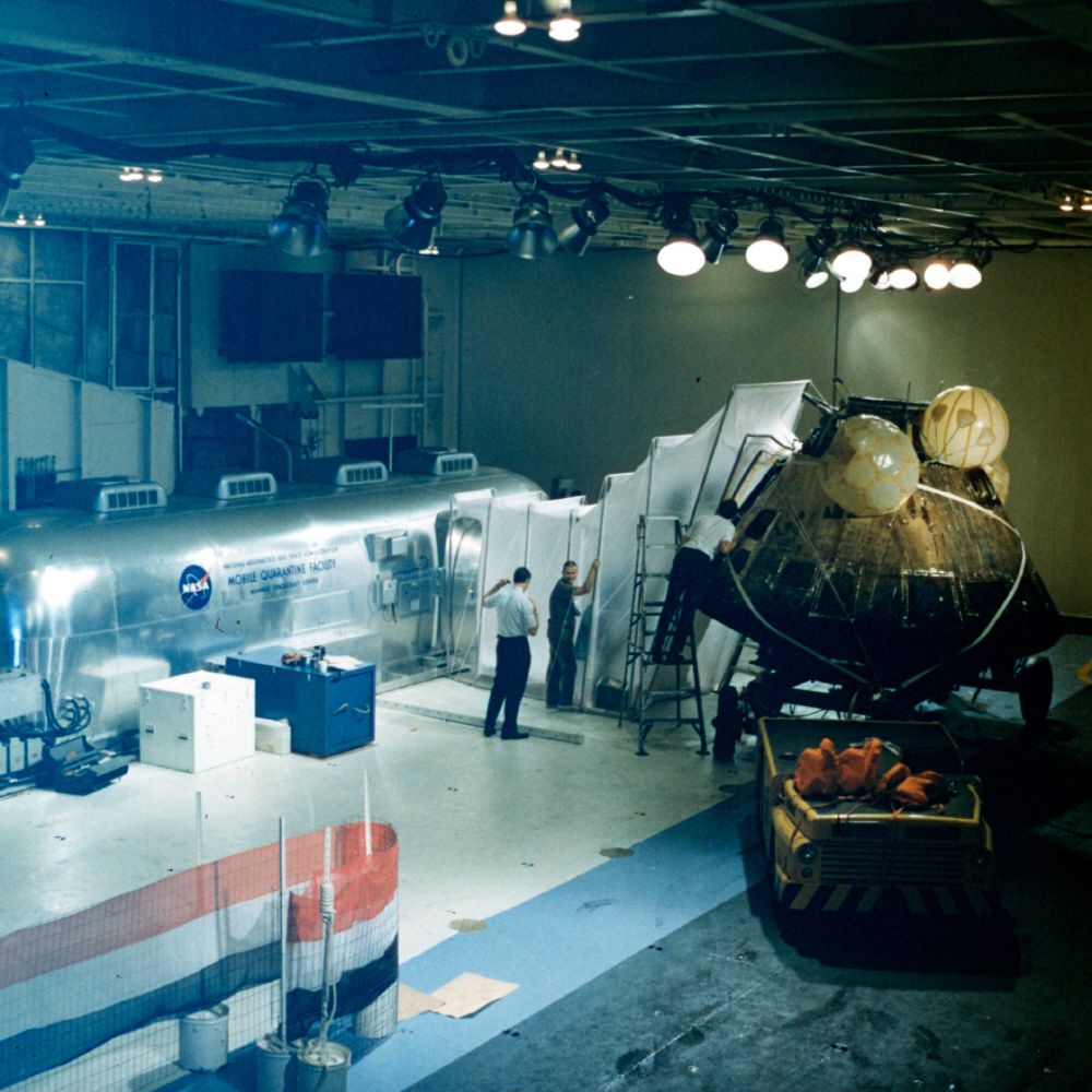 The flexible tunnel connects the CM to the MQF, allowing for retrieval of the Moon rocks and other item