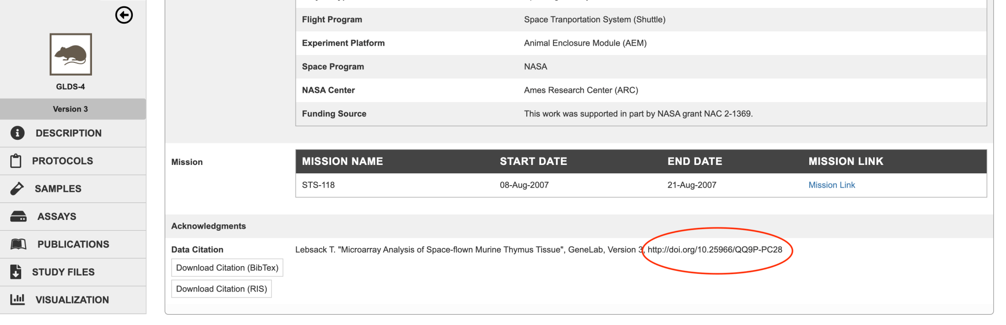 digital object identifier data spreadsheet
