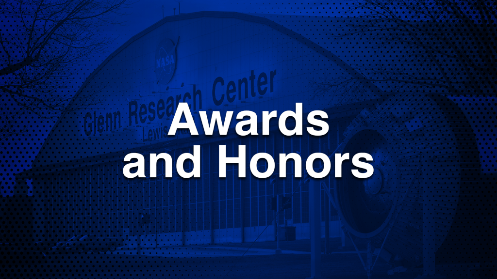 Awards and Honors over a blue background.