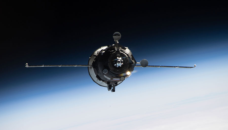 The Progress 86 cargo craft approaches the International Space Station on Dec. 3, 2023, to resupply the Expedition 70 crew.