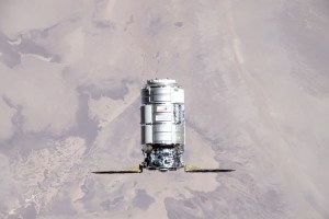 Northrop Grumman's Cygnus cargo craft, carrying 8,200 pounds of science and supplies, approaches the International Space Station for a capture with the Canadarm2 robotic arm commanded by Expedition 71 Flight Engineer Matthew Dominick of NASA. The maneuver marked the 50th free-flying capture for the Canadarm2 robotic arm. The orbital outpost was soaring 262 miles above central Iran at the time of this photograph.