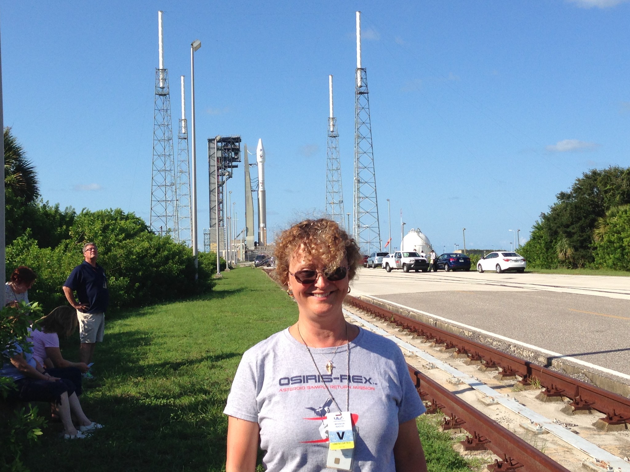 Mary near a launch pad