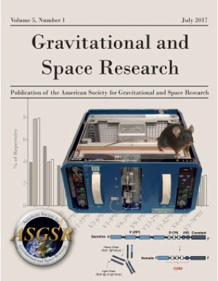 gravitonal and space research journal cover with the gene lab rodent cage on the cover.