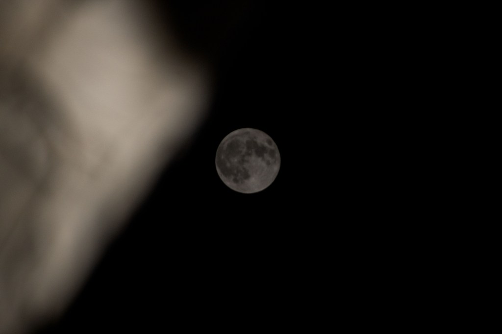 iss071e675220 (Sept. 18, 2024) -- September's full moon, known as the "Harvest Moon," is pictured from the International Space Station as it orbited 260 miles above Beijing.