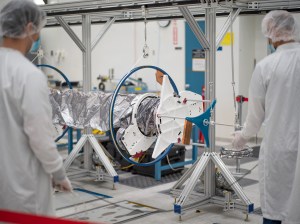 The Europa Clipper team deploys a 28-foot (8.5-meter) boom that will support the spacecraft's magnetometer sensors – key for confirming that an ocean lies beneath the surface of Jupiter's icy moon Europa.