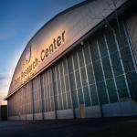 A sunrise view of the hangar at NASA's Glenn Research Center