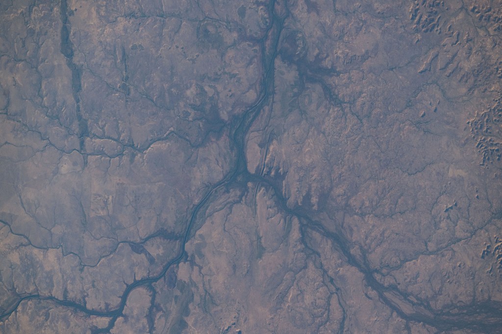 This portion of the Victoria River, located near the Tanami Desert in Australia's Northern Territory, is pictured from the International Space Station as it orbited 261 miles above the island continent.