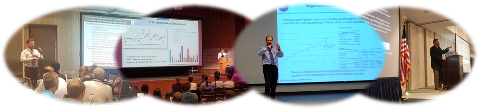 Pictures from past NASA Cost and Schedule Symposiums, where PP&C collaboration took place.