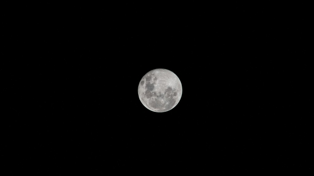 iss072e097437 (Oct. 18, 2024) -- October's full moon, known as "The Hunter's Moon," is pictured from the International Space Station as it orbited 273 miles above the South Pacific Ocean.
