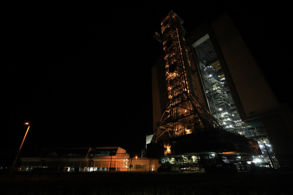 
			NASA’s Mobile Launcher Back at Vehicle Assembly Building - NASA			