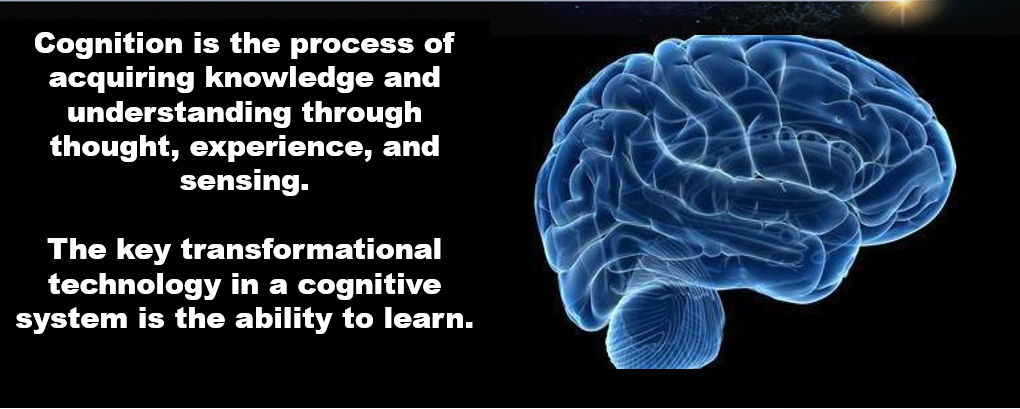 Cognition is the process of acquiring knowledge and understanding through thought, experience, and sensing.