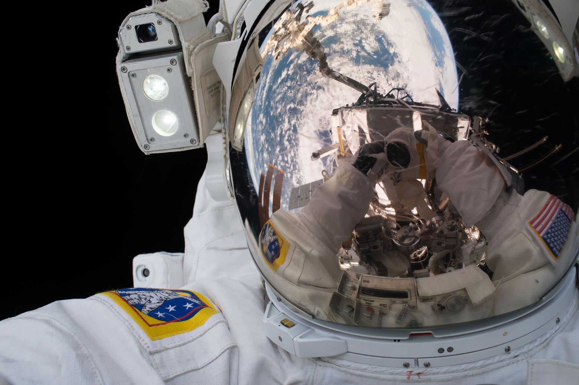 Williams takes a Self-Portrait during EVA 36