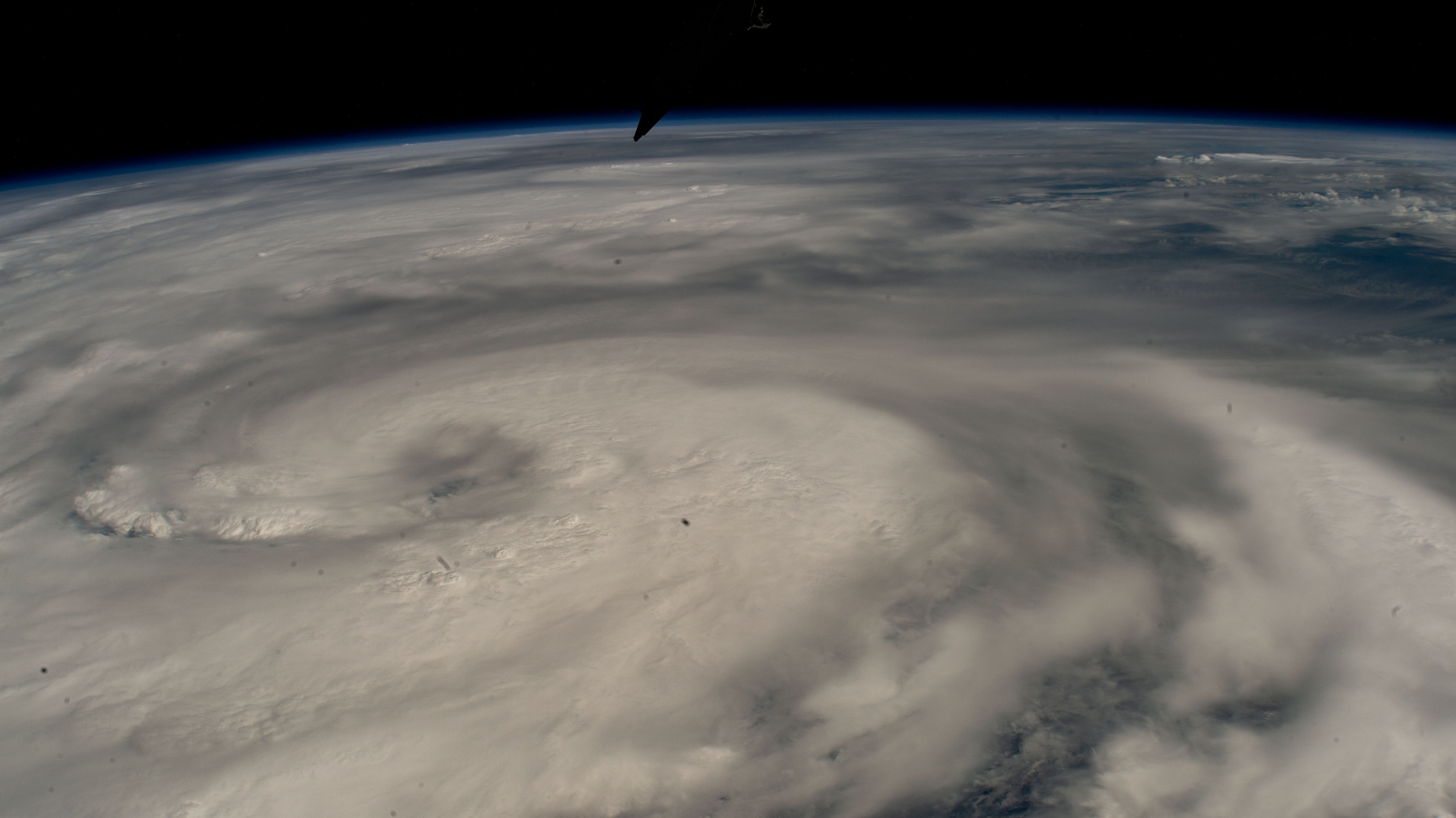 iss072e001649 (Sept. 25, 2024) -- Hurricane Helene is pictured from the International Space Station as it orbited 257 above the Gulf of Mexico off the coast of Mississippi.