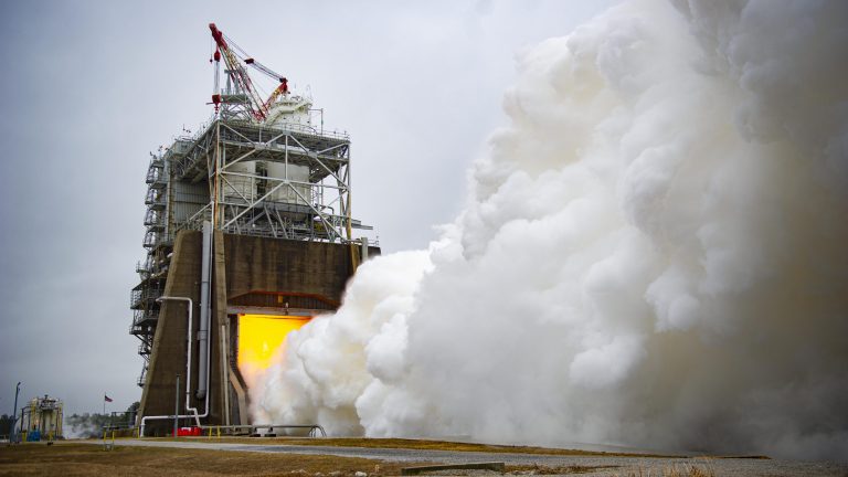 NASA completes the fifth of 12 scheduled RS-25 engine certification tests on January 23, 2024