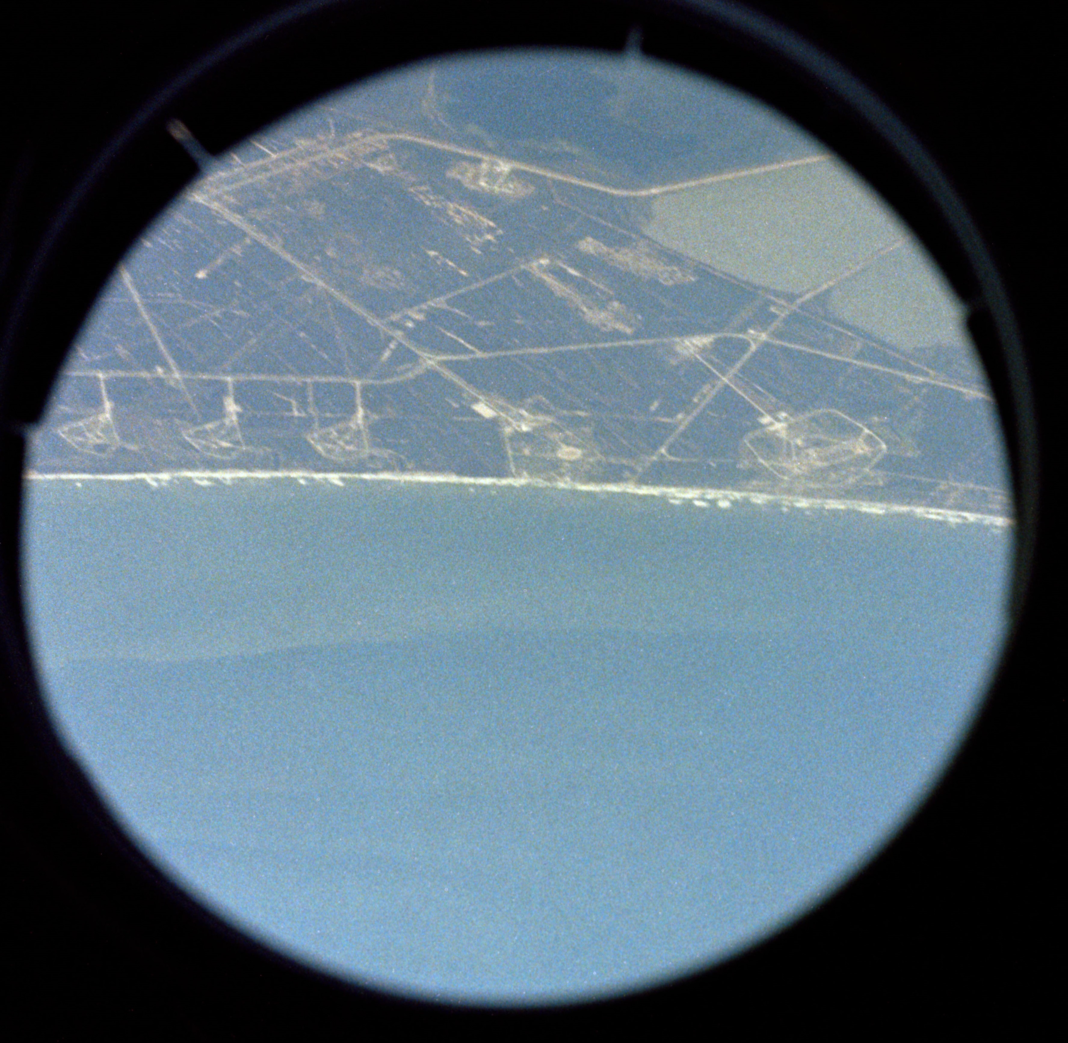 Kathryn D. Sullivan photograph of NASA’s Kennedy Space Center (KSC) in Florida during Challenger’s approach, minutes before touchdown
