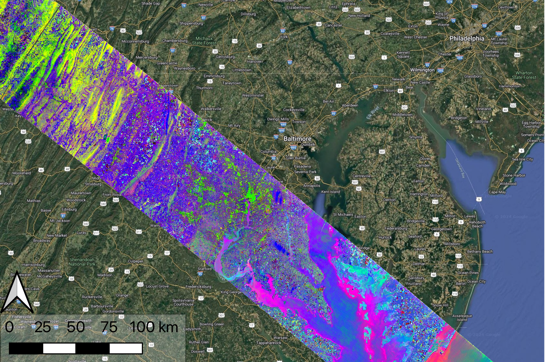 Data over the mid-Atlantic U.S. on April 23.
