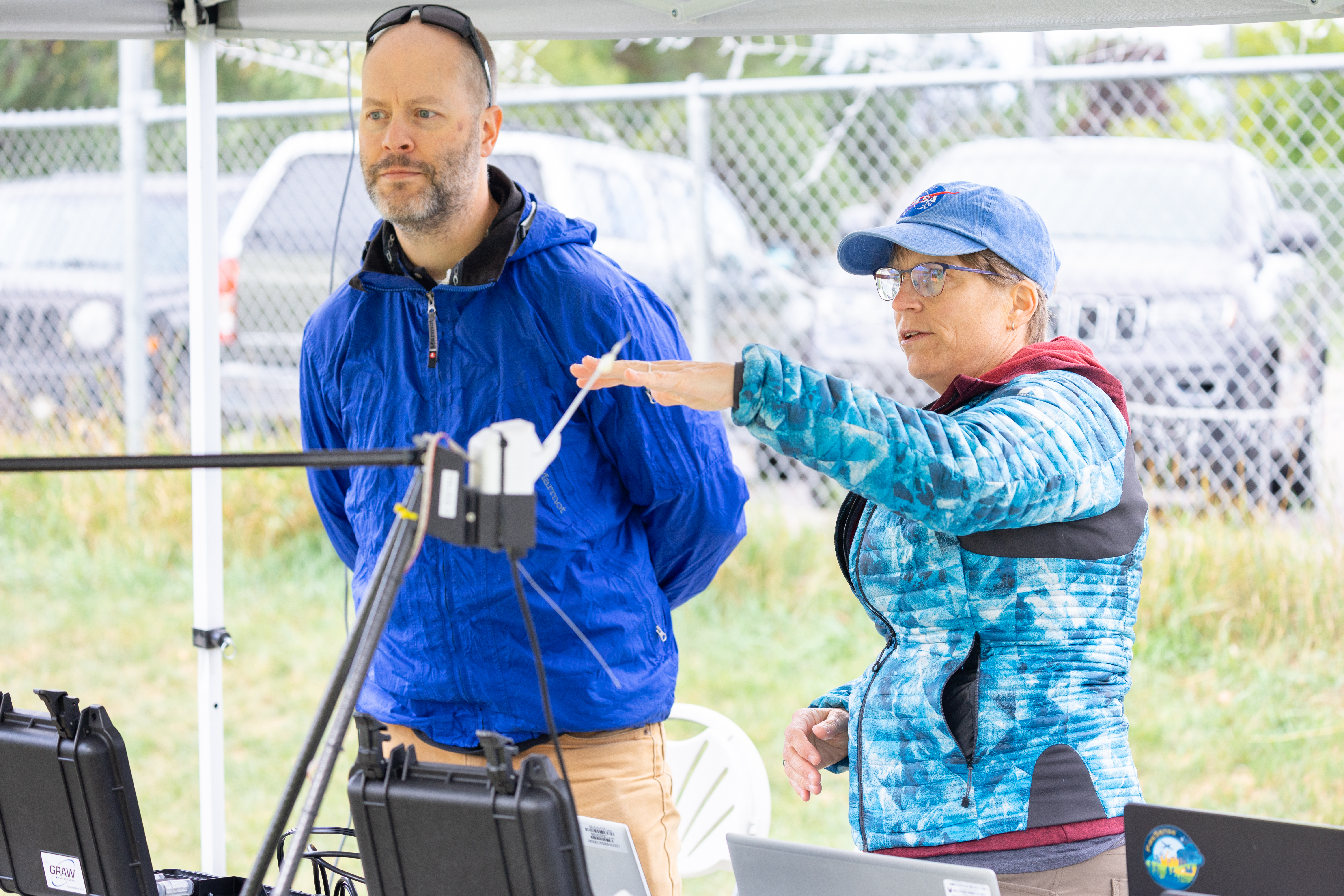 FireSense Project Manager Jennifer Fowler breaks down the campaign plan for Dan Zumpfe, Science and Operations Officer at the Missoula National Weather Service.