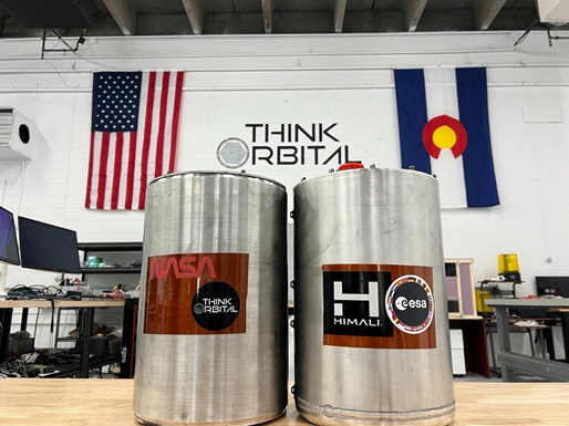 Two twin containers hosting the welding experiment developed by ThinkOrbital, validated by NASA and ESA (European Space Agency)
