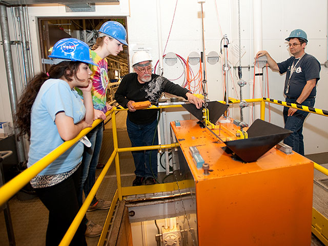 Students participate in the Dropping in Microgravity Environment (DIME) event