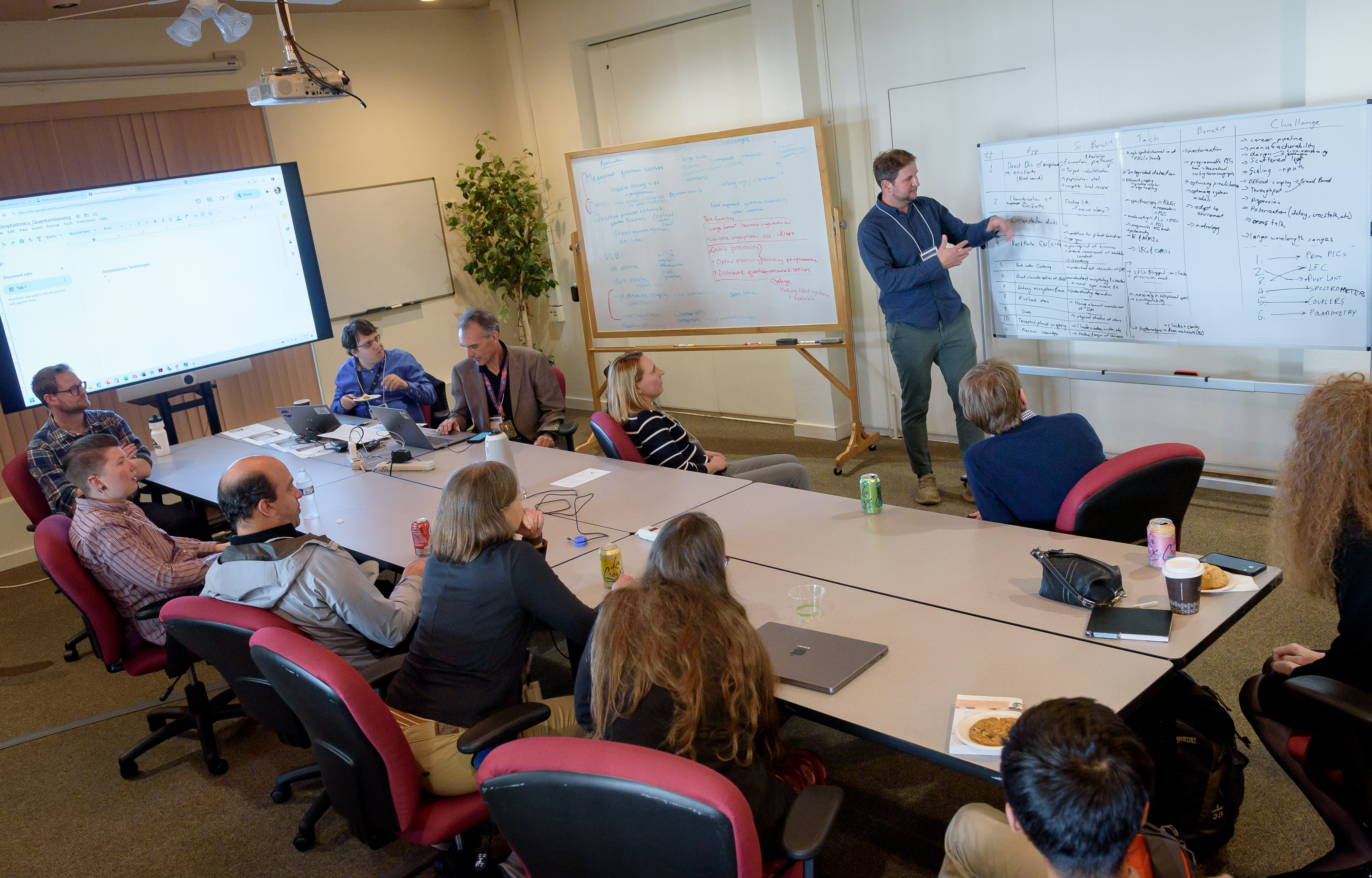 Nemanja Jovanovic, CALTECH, moderates a breakout session during the Emerging Technologies for Astrophysics Mission Workshop in the Ballroom of Buil...