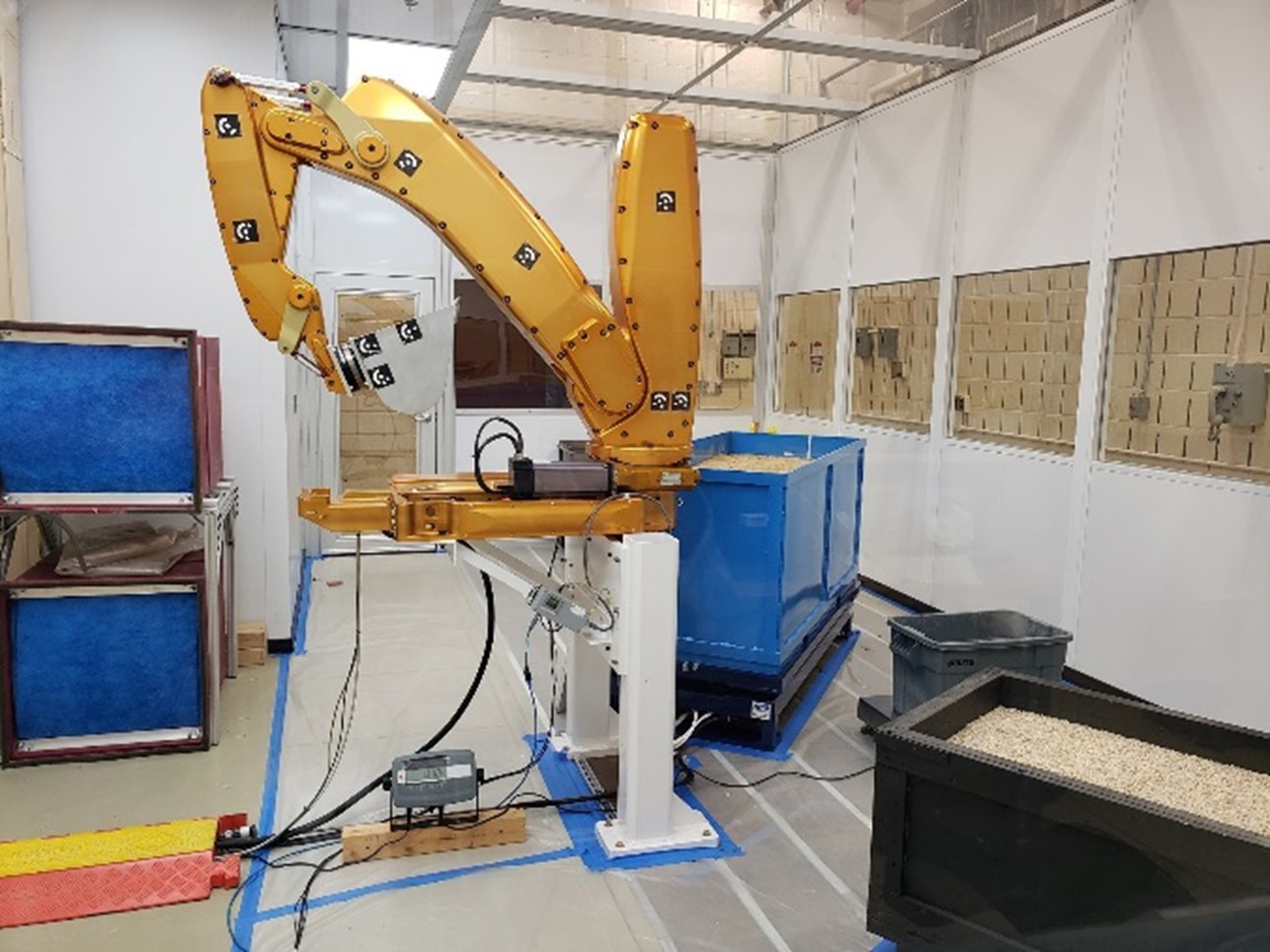 The Excavation Lab at NASA’s Glenn Research Center in Cleveland houses the Advanced Planetary Excavator and soil bins inside a dust enclosure