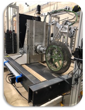 70-centimeter-diameter spring tire tested on a flat non-slip surface in the TRaction and Excavation Capabilities Rig