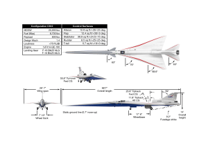 A specification diagram showing the measurements of the vehicle, configuration C612 and Control surfaces.