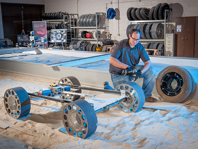 Fabrication of rover spring tires in the Simulated Lunar Operations Laboratory