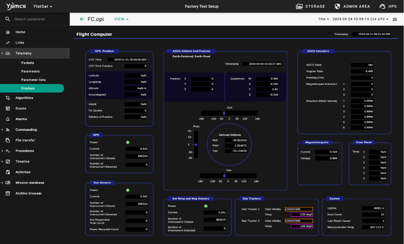 screenshot of GUI dashboard