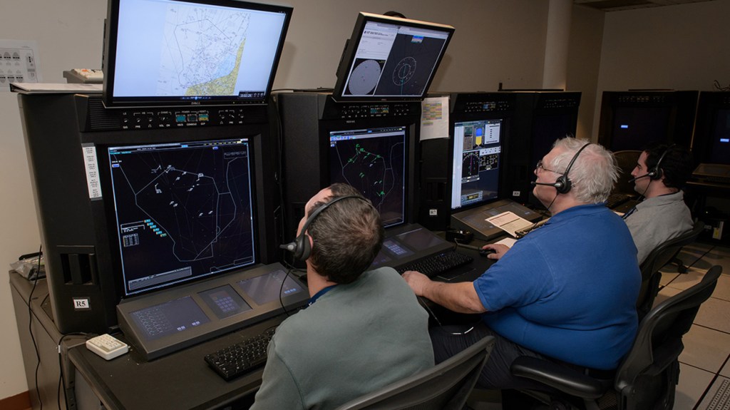 NASA research subjects participating in a Reduced-Cockpit Operations (RCO) study at NASA Ames Research Center