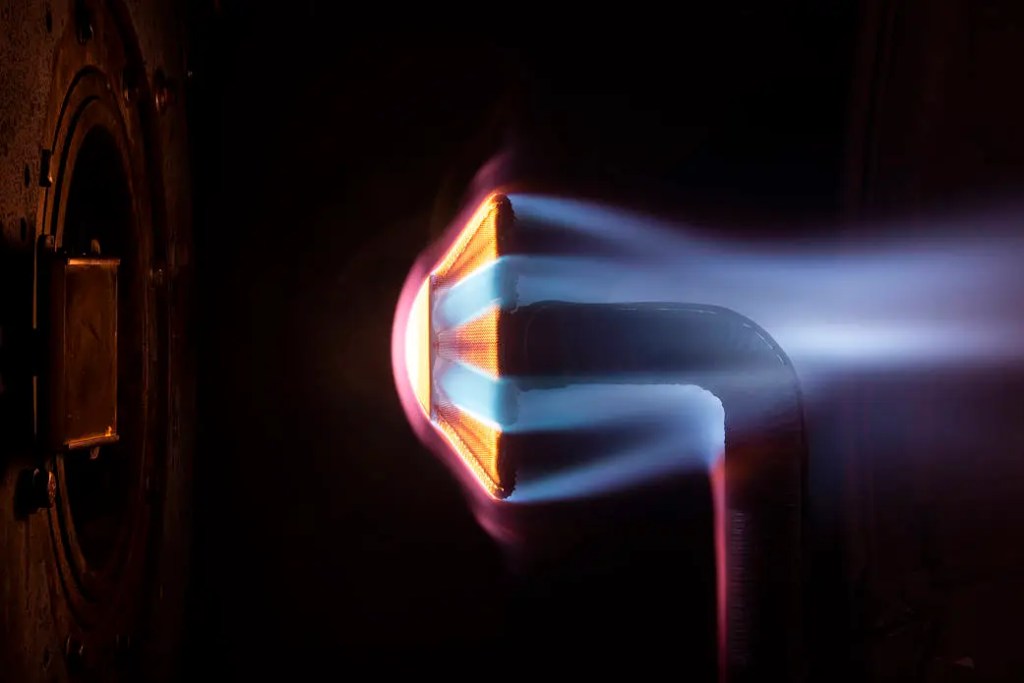photo of horizontal flames on a surface