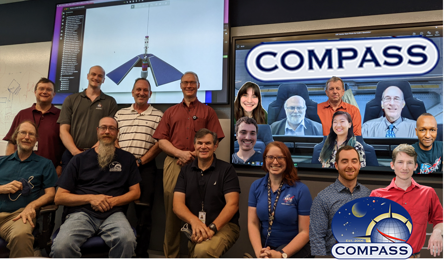 The Compass team and customers gather for a hybrid picture at the conclusion of another successful design study