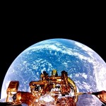 Firefly’s Blue Ghost lunar lander captured an Earth selfie that looks down the side of the lander and shows the top of Blue Ghost’s thrusters with Lunar Magnetotelluric Sounder (LMS) probes on both sides.