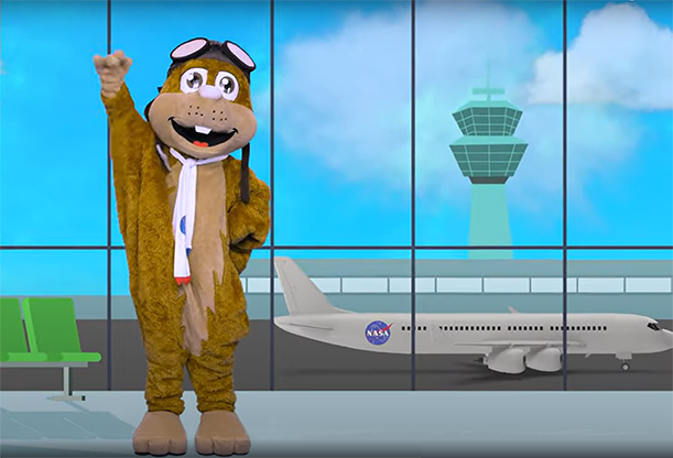 Orville D. Squirrel explores how the different parts of an airplane help make it fly.