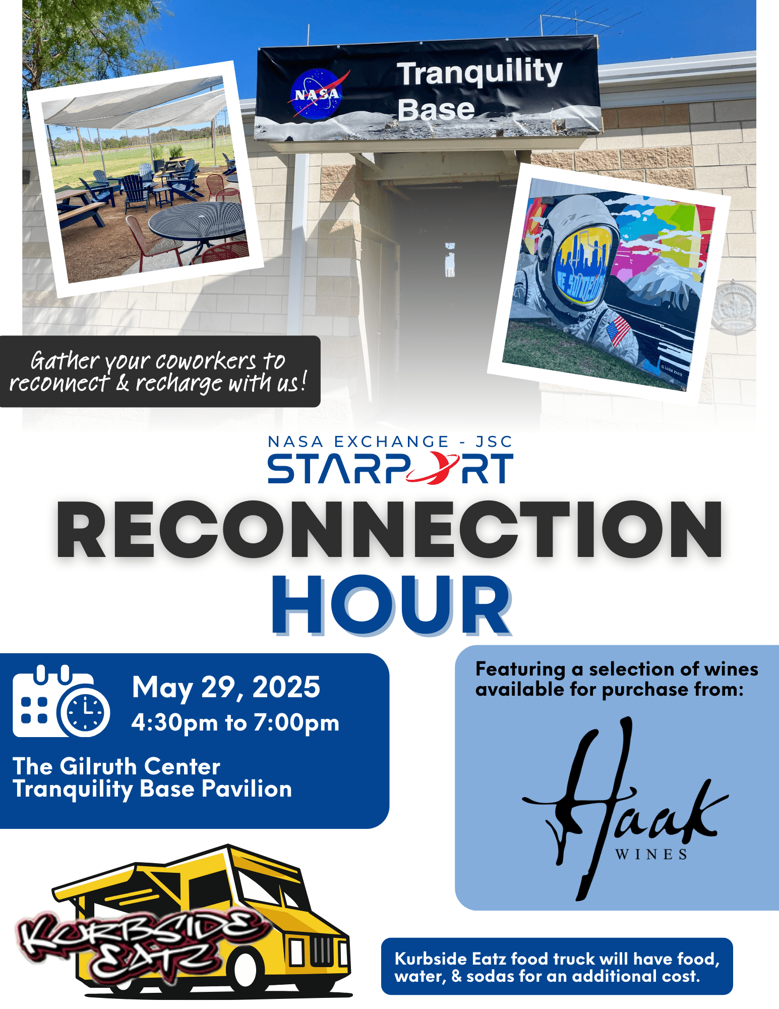 Flyer for the May 29th Reconnection Hour at JSC B208.