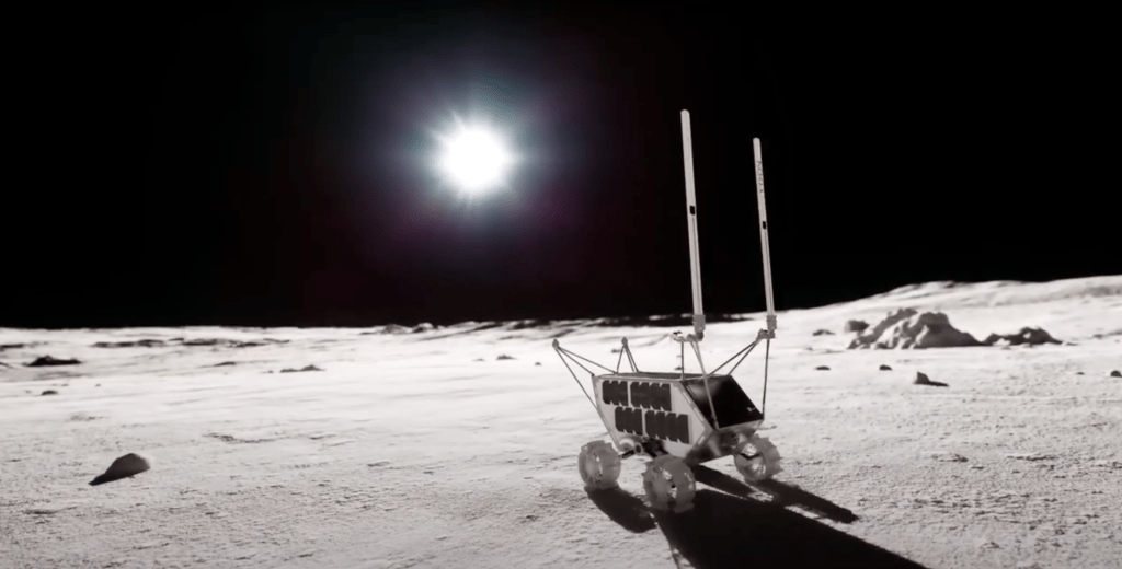 Rover on the moon surface.
