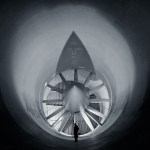 Wind tunnel drive fan.