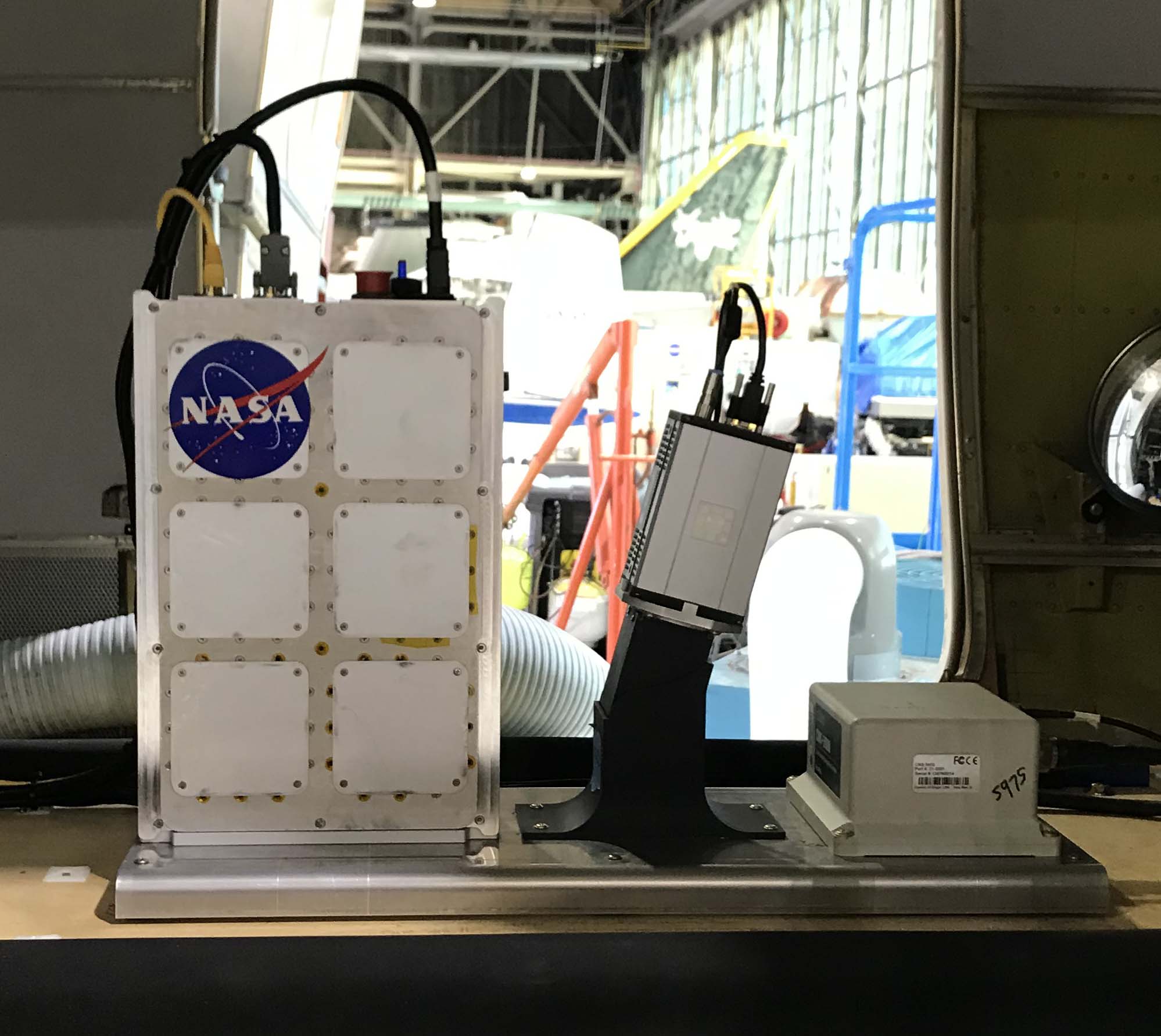 HABsat2 CubeSat, Legacy HSI3.2, and an inertial navigation unit installed inside the NASA Twin Otter aircraft.