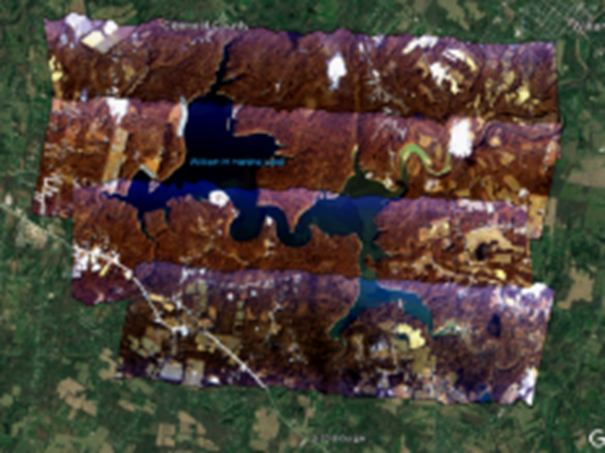 HSI3.2 georeferenced hyperspectral map over Harsh Lake.