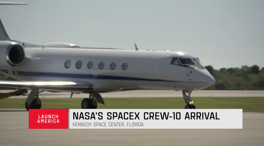 Image shows jet landing at NASA's Launch and Landing Facility