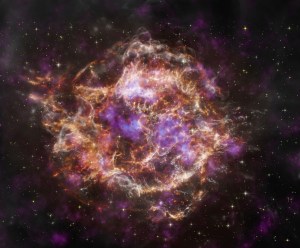 This supernova is Cassiopeia A, the debris from an exploded star.