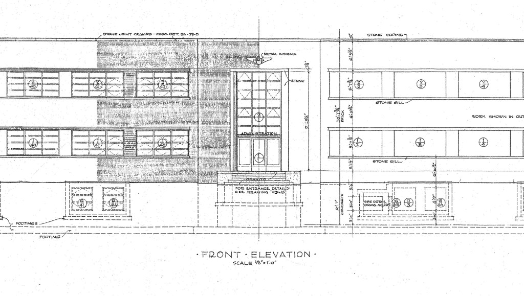 Elevation drawing of building.