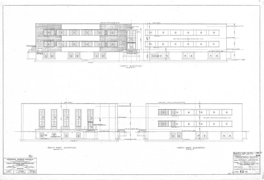 Elevation drawing of building.
