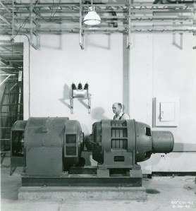 Man with compressor unit.