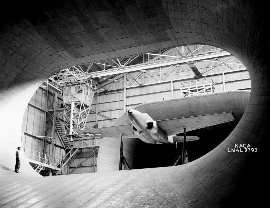 P-59 aircraft in the FST test section