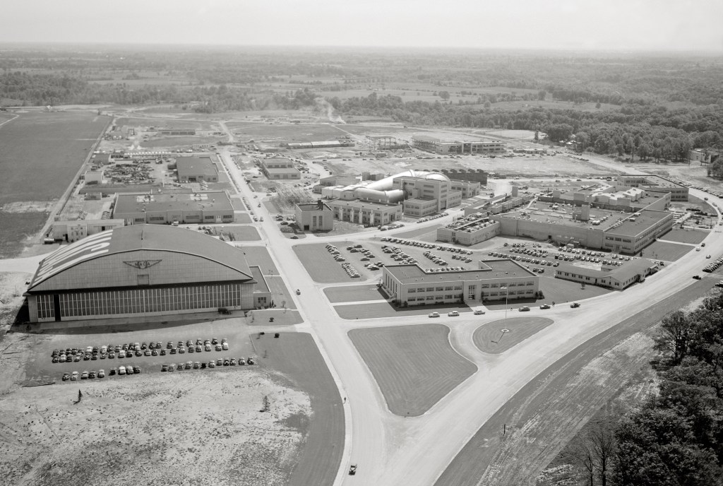 Aerial view of the NASA Lewis campus.