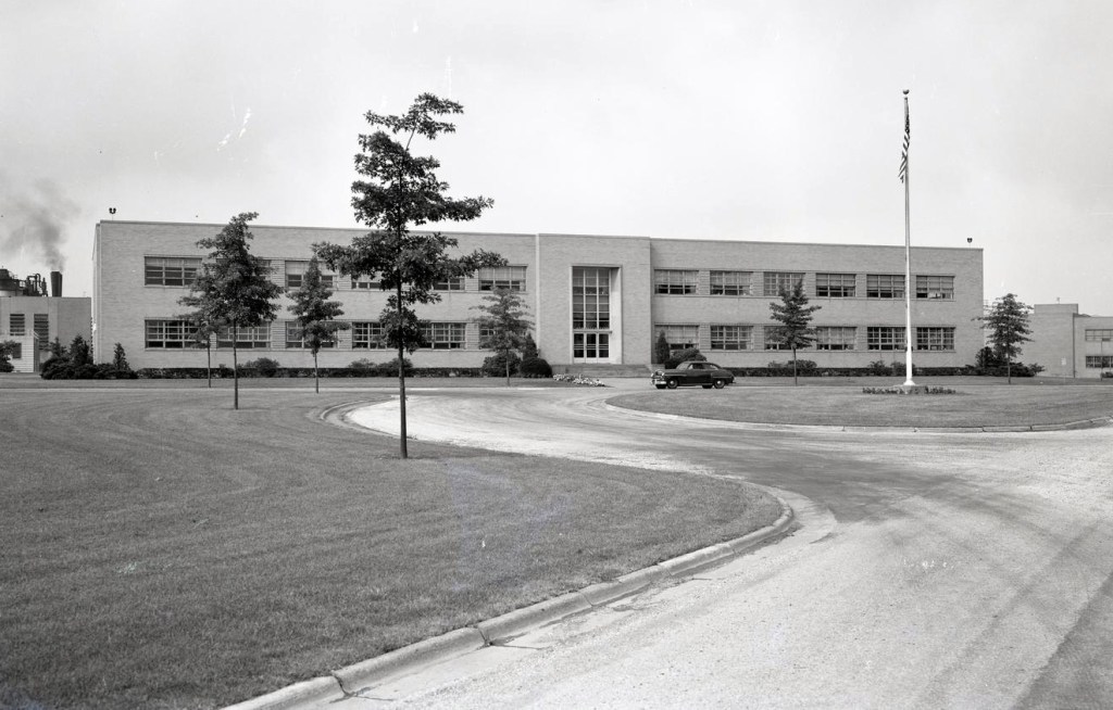Exterior view of two-story building.