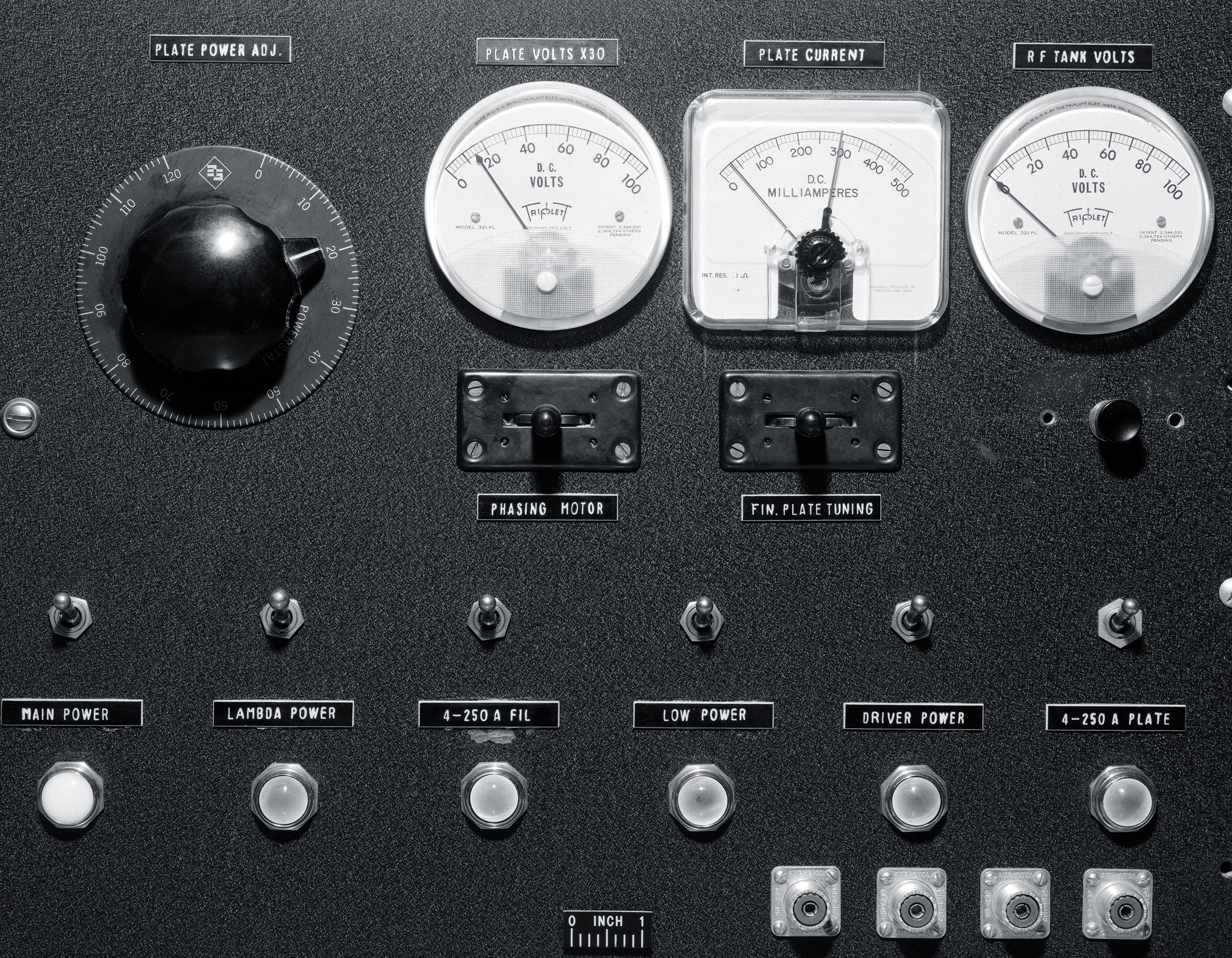 Control panel closeup.